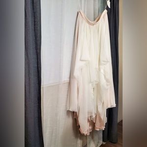 Wedding Skirt with Back Detail, Size 16, Chiffon Ivory and Blush